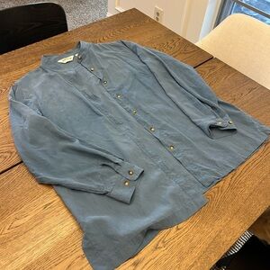 Orvis Slate Blue Silk Shirt